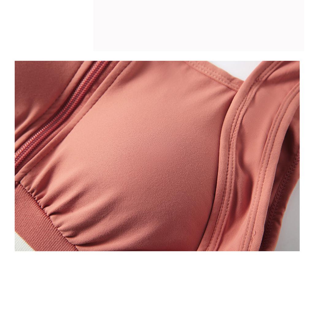 Sports Bra Plus Size Women Sports Bra Sexy Yoga Vest Front Zipper Adjustable Strap Shockproof Fitness Athletic Bralette Wear Outside Women Lingerie