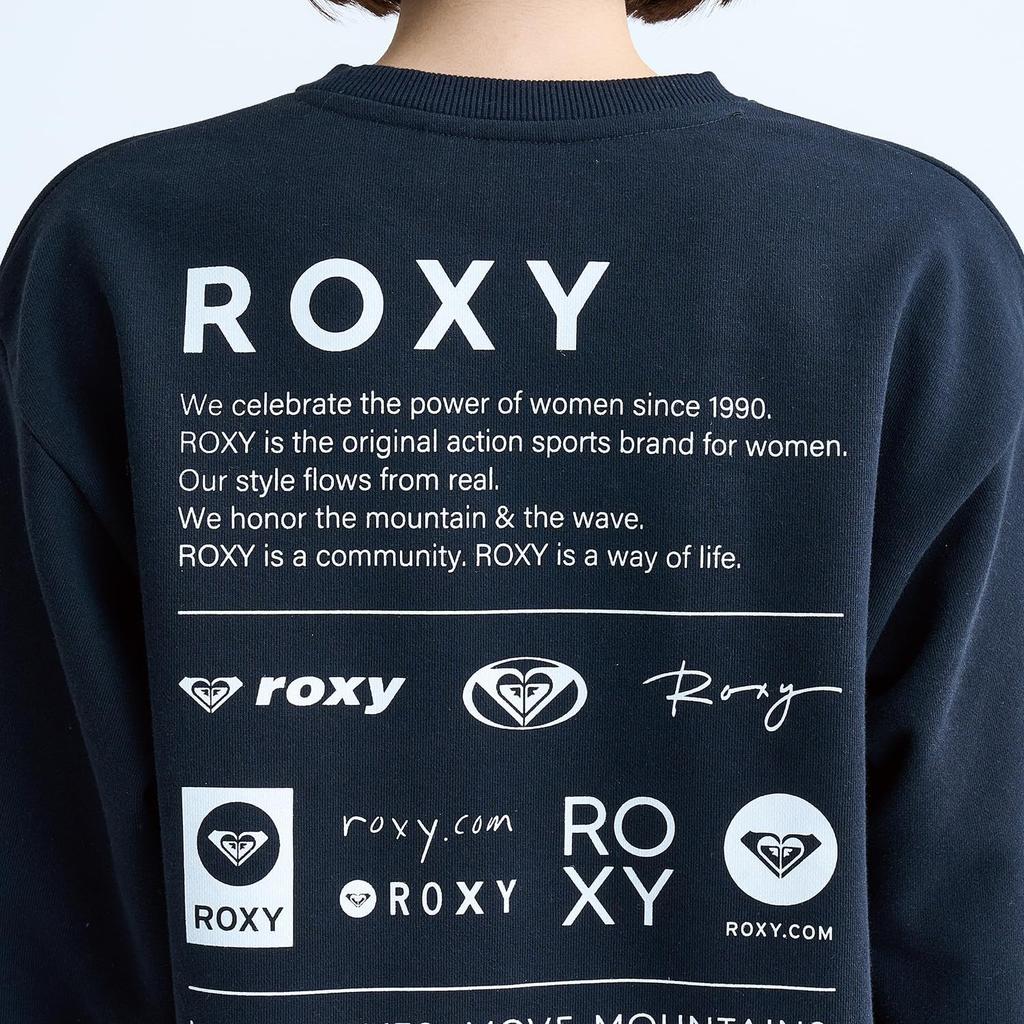 Roxy Regular Fit Crew Neck Sweatshirt with Back Black Women's Print,