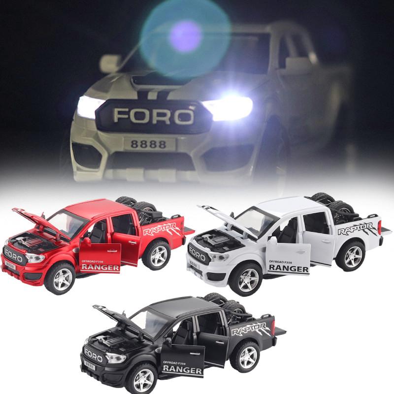 Raptor Ford F350 Alloy Diecast Car Model Sound Light Pull Back Car Gift Toy