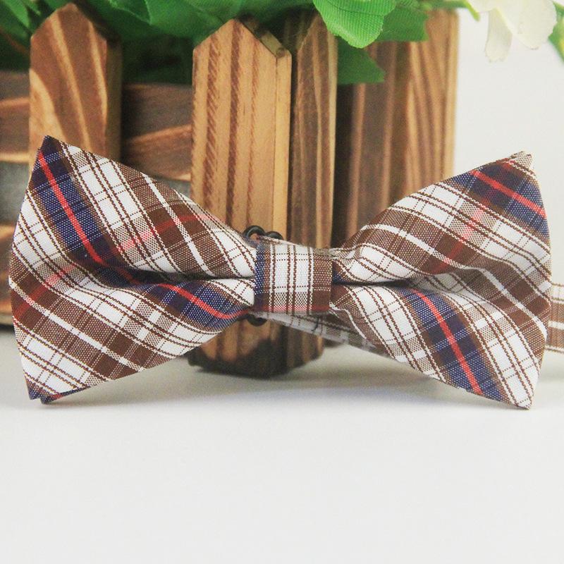 Children's Trendy British Style Multi-Color Cotton Plaid Bow Tie