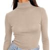 Women's Turtleneck Long Sleeve Shirts Fall Fashion Basic Thermal Underwear Tops Winter Clothes Turtleneck Top, Slim Fit Stretchy Mock Neck Shirt S-5XL