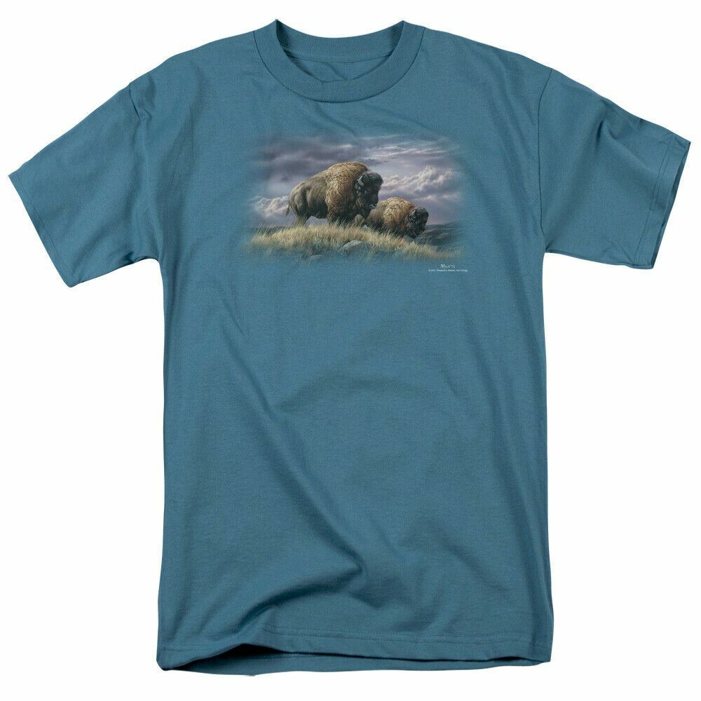 Wild Wings Nomads of the Plains T Shirt Mens Licensed Wildlife Tee Slate XXXXL