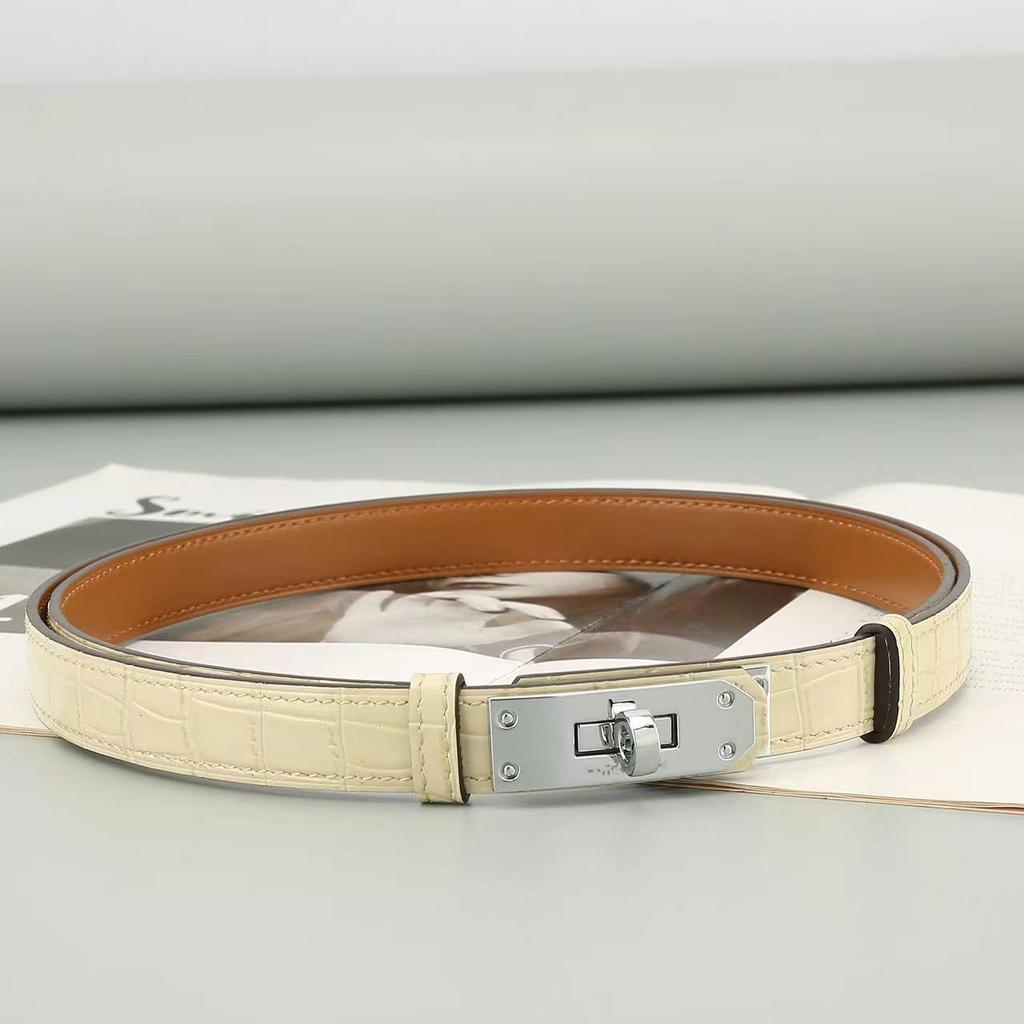 Women's Adjustable Genuine Leather Alligator Pattern Belt