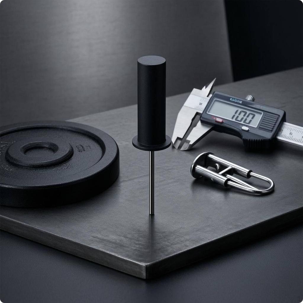Black Weight Stack Insert Rod Cylindrical Locking Pin Flanged Matte