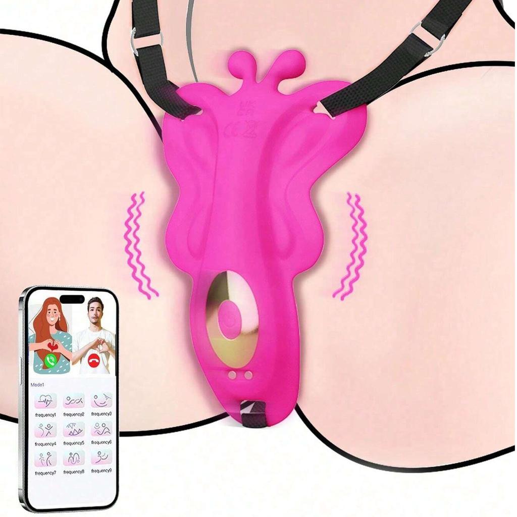 APP Controlled Wearable Panty Vibrator with Dual Clitoral Stimulation with 9 Vibration Modes Mini Hidden Butterfly Vibrator Couples Sex Toys