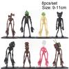 New 8pcs Siren Head Cosplay Action Figures Cartoon Sirenhead Figurines Urban Legendary Foundation Models Horror Scary Halloween