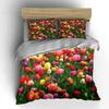 Colorful Tulip Garden Set Multiple Sizes Kid'S And Adults' Bedroom Exquisite 3Pc Bedding Set, Gift