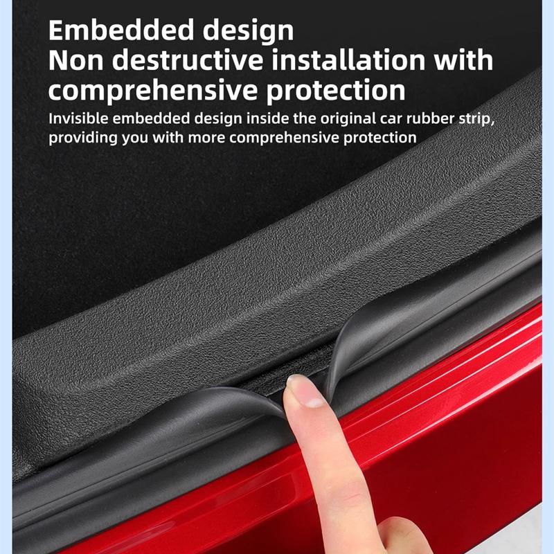 For Tesla Model 3 Highland Rear Trunk Threshold Protector Strip TPE Rear Cargo Bumper Sill Cover 2025 Model 3 Trunk Inner Guard