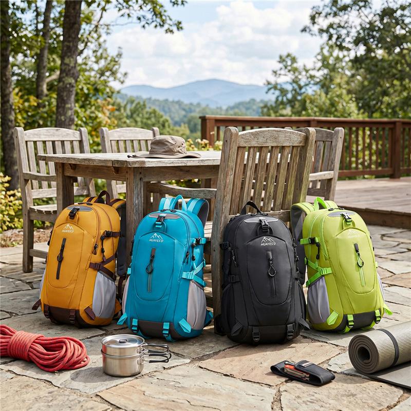 Outdoor Hiking Backpack with Mesh Side Pockets and Adjustable Straps for Adventure and Travel