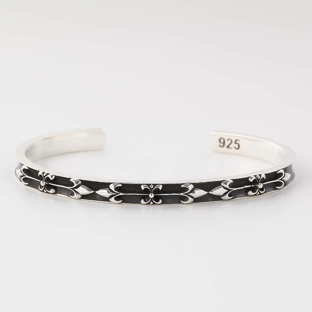 Silver 925 Bangle with Lily [cmy select] Emblem, Women's, cmy190202-10