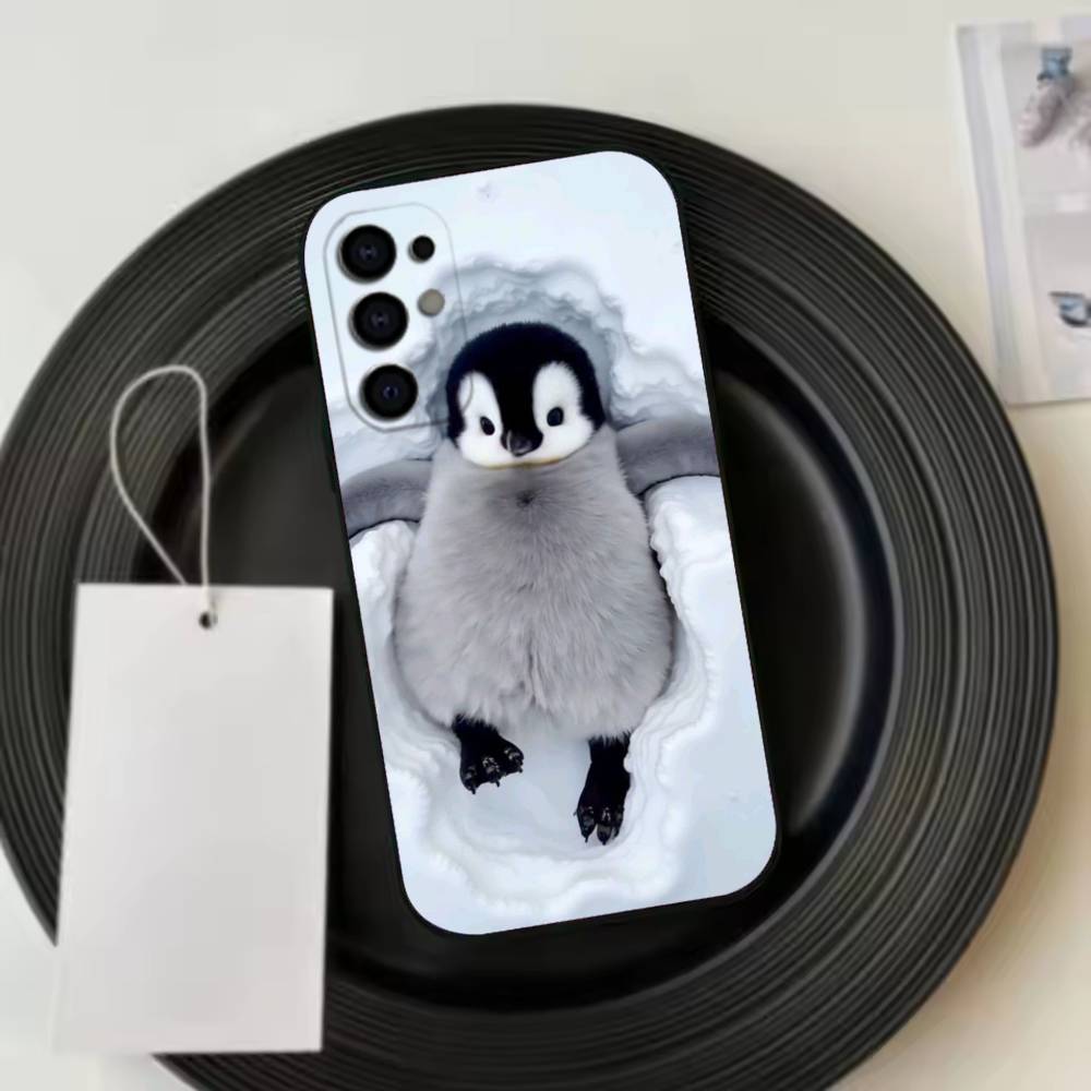 Funny Happy cute P-Penguin Phone Case For Samsung S25,S24,S21,S22,S23,S30,Ultra,S20,Plus,Fe,Soft Silicone Black Cover