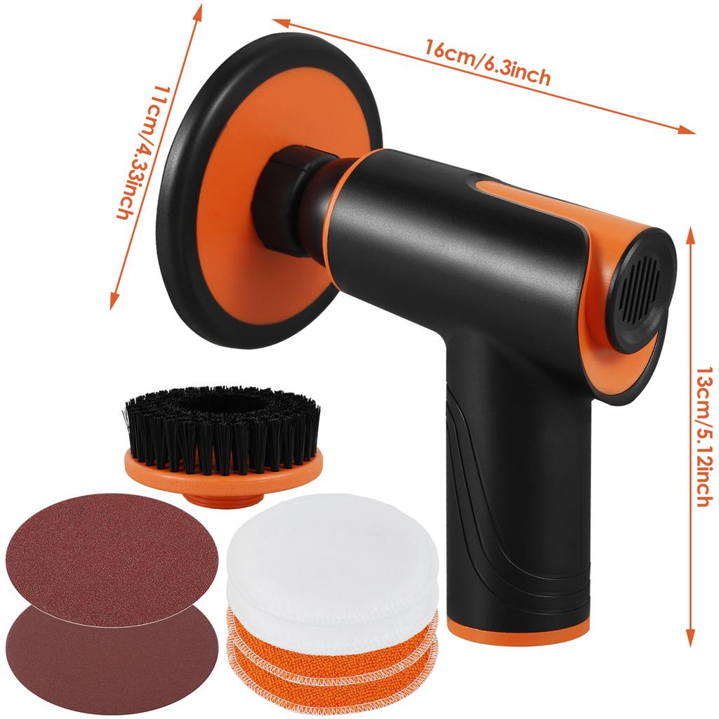 Wireless Car Polisher Machine Handheld Car Waxing Polishing Sanding Machine Buffer Polisher 18000rpm Motor 2000mah Large Battery