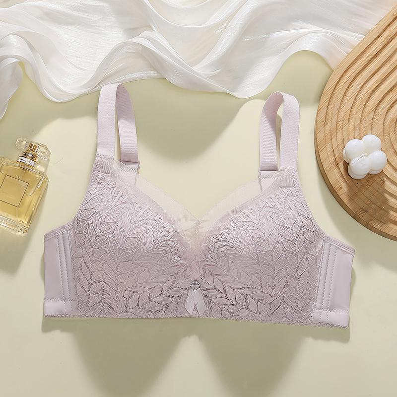 Oudifen Lace Small Chest Gathered, No Empty Cup Bra, Comfortable Lifting, Upper Support, Anti Sagging, Double Breasted Bra Without Steel Ring
