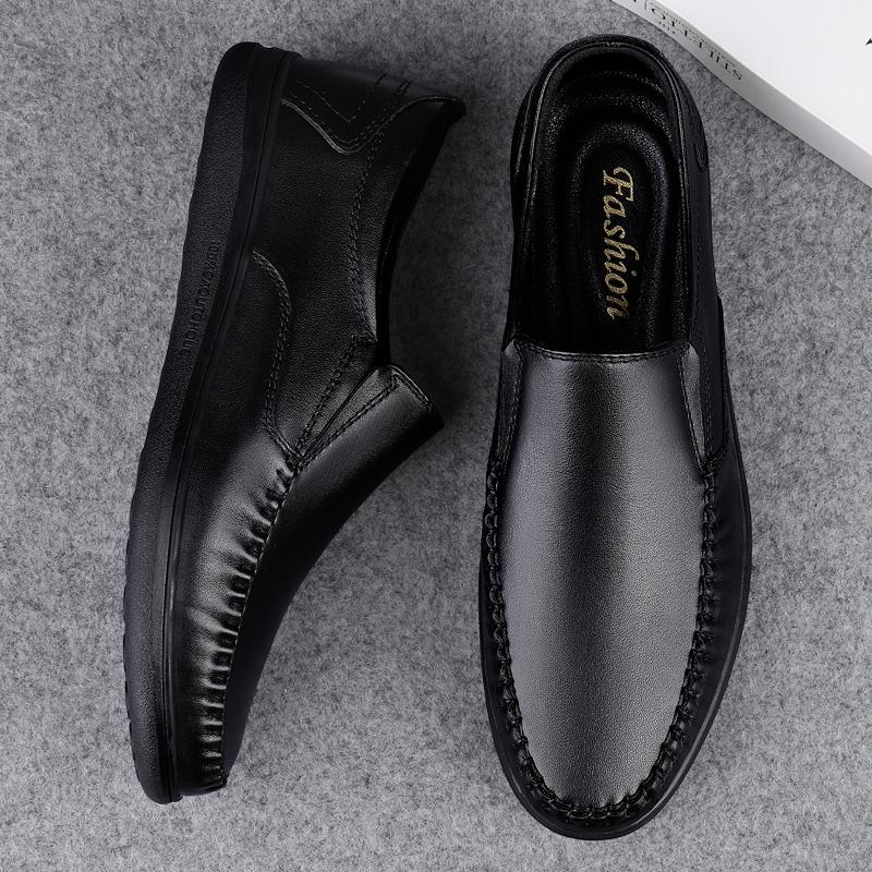 Genuine Leather Business Flats Men Loafers Classic Slip-on Man Casual Shoes Moccasins Comfortable Non-slip Outdoor Shoes