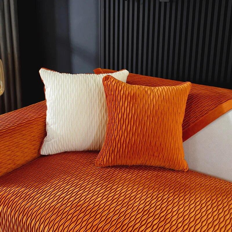 Husă de pernă tridimensională pentru canapea din catifea Prosop din pânză îngroșată, anti-alunecare, prietenoasă cu pielea, husă de lux pentru canapea pentru sufragerie