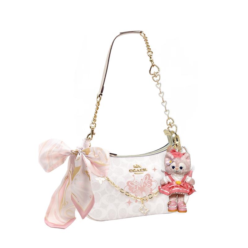 Coach Shoulder Bag [Customized Bag] Teri 25 Brand Micro-label Detachable Strap Bow Silk Scarf Extension Chain Printed Xinghuatian Basic Style