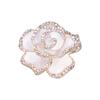 Brooch Pin Camellia Shape Elegant Exquisite Rhinestone Embellished Brooch for Women Clothes Silk Scarf Decoration