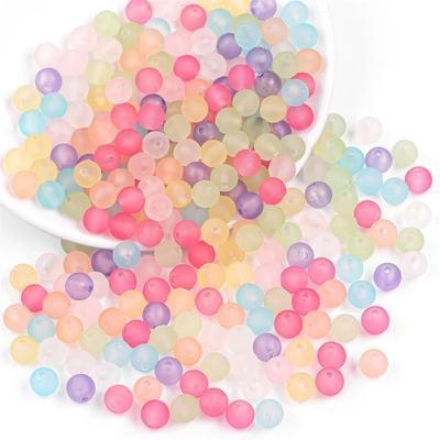 Perline sfuse trasparenti satinate opache di plastica acrilica da 8mm/10mm per la realizzazione di gioielli fai da te, braccialetti, collane