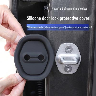 Housse de Protection Universelle pour Serrure de Porte en Silicone avec Coussinet en Caoutchouc Absorbant les Chocs et Autocollant Anti-Collision.