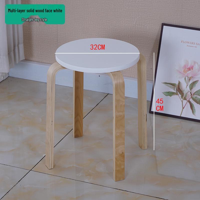 Solid Wood Stool - High & Low Styles: Commercial, Dining, Low, Simple, Adult Bentwood