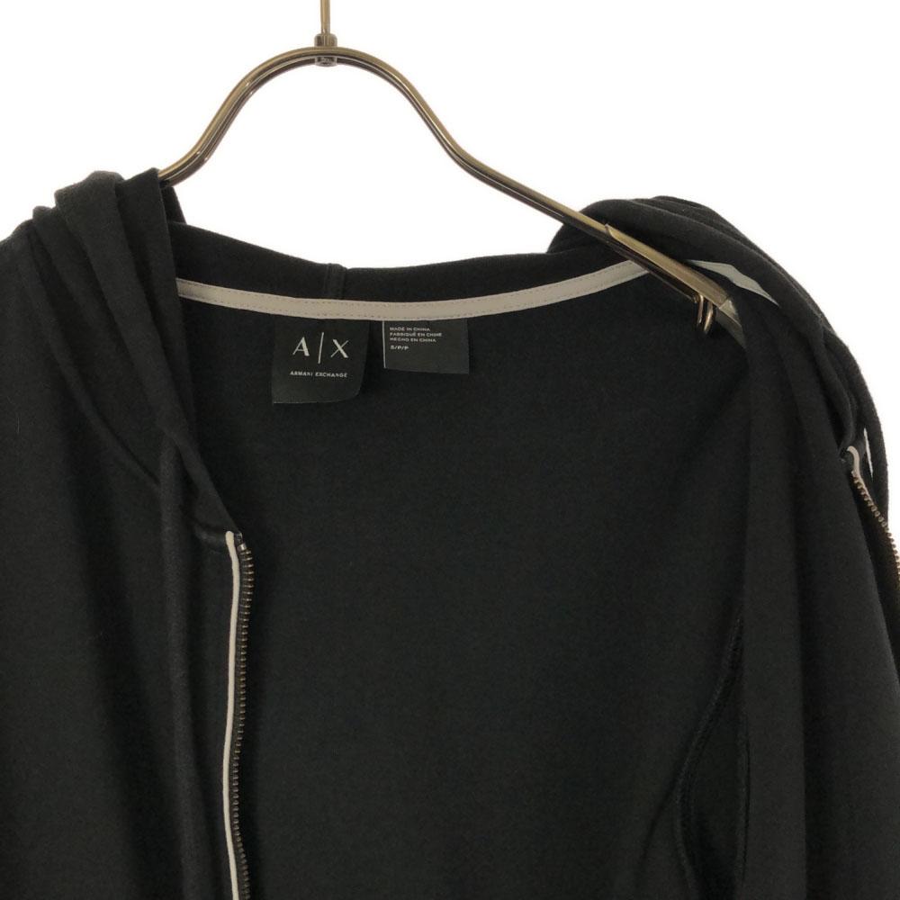 ARMANI EXCHANGE Logo print Long sleeve sweat Zip hoodie S black Men's Used
