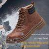Labor Insurance Shoes Men 'S Steel Head Anti -Smashing Anti -Piercing Safety Shoes Microfiber Leather High -Top Protective Boots