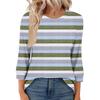 Women's Fashion Casual Seven Sleeve T-Shirt Print Round Neck Top