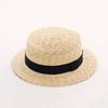 Mode Sommer Damen Breitkrempiger Naturstrohhut Chapeau Damen Sonnenhüte Boater Schwarz Panama Strandhut Sombrero Mujer Fedora Hut