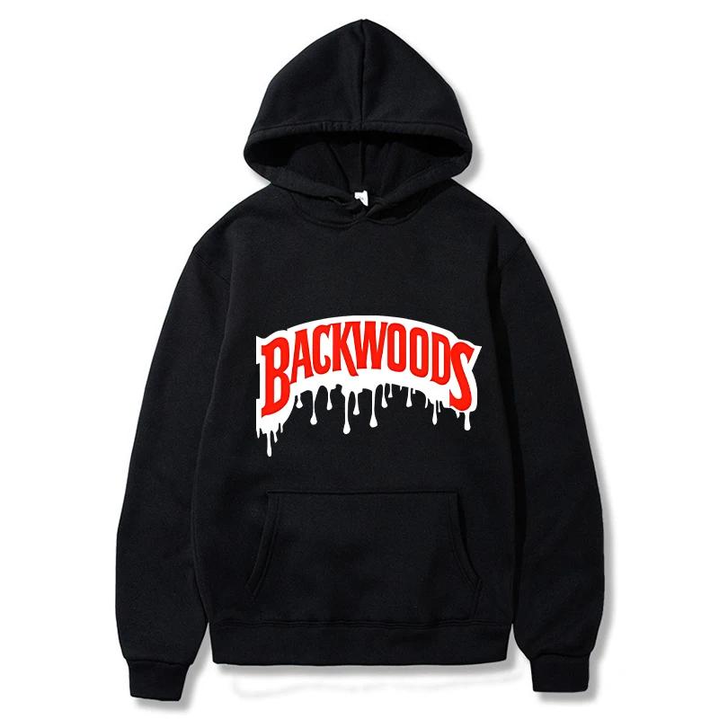 Dripping Backwoods Hoodies Men Fashion Letter Graphic Printed Sweatshirts Women Casual Cool Harajuku Streetwear Hooded Pullovers S чёрный