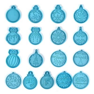Shiny Glossy Resin Molds Christmas Keychain Silicone Mold DIY Keychain Pendant Jewelry Epoxy Resin Crafting Molds