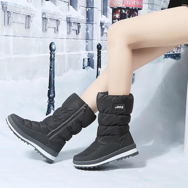 Fashion Winter  Keep Warm Shoes Anti-slip High Quality Snow Boots  Thickened Cotton Shoes Warm High Tube Cold Resistant Mid Tube