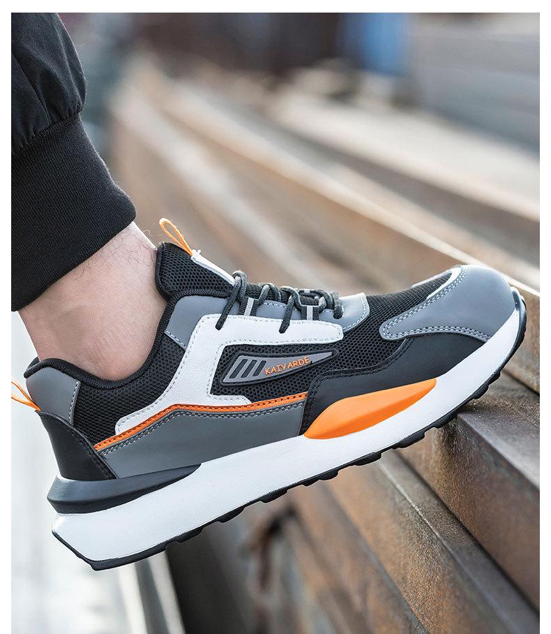 Scarpe antinfortunistiche da uomo ultraleggere con puntale in acciaio: Calzature da lavoro traspiranti, anti-schiacciamento, anti-perforazione, casual, con suola spessa, con suola morbida