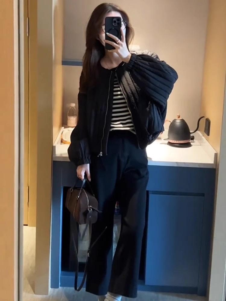 

Short padded thickened jacket for women s 2025 winter new loose fashion warm small cotton top S чёрный