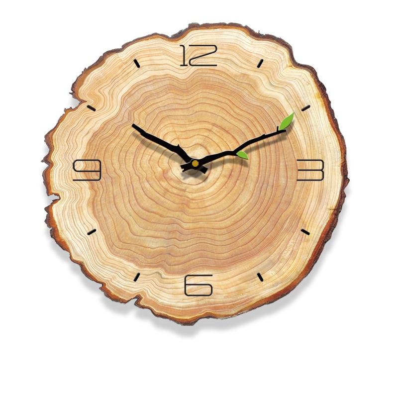 12 Inch Vintage Wooden Clock Cafe Office Home Kitchen Wall Decor Silent Clock Design Art Large Wall