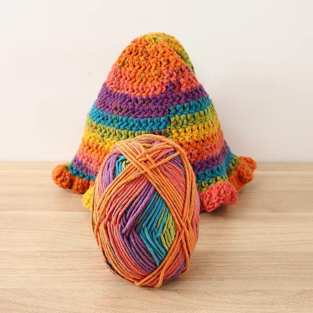 Multi-Color Hand-Dyed Yarn 8 Strands 8-Ply Crochet Yarn Hand Knitting Yarn Sweater Making