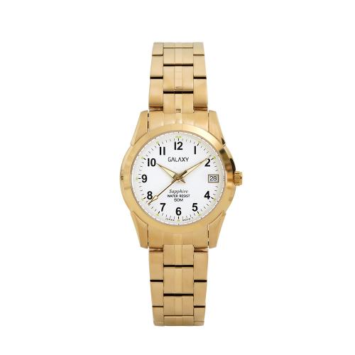 [GALAXY] GALAXY 5 ATM Women s Gold-tone Numeric Index Metal Wristwatch QA9012FC-1 NONE