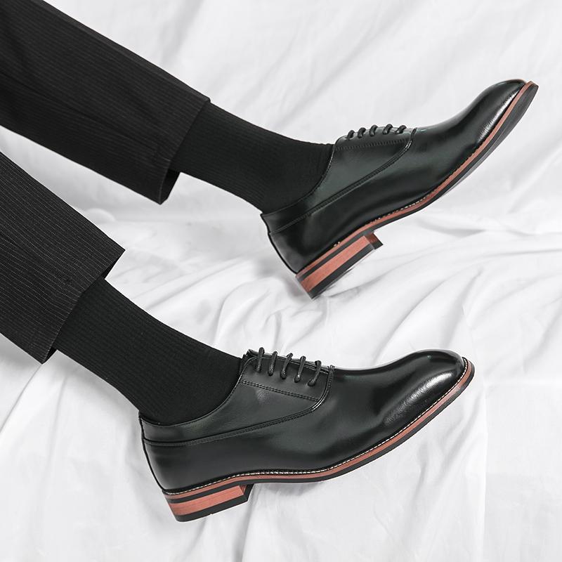 Size 37-46 Classic Men Derby Shoes Luxury Leisure Fashion Versatile Leather Shoes Business Wedding Banquet Social Shoes Men