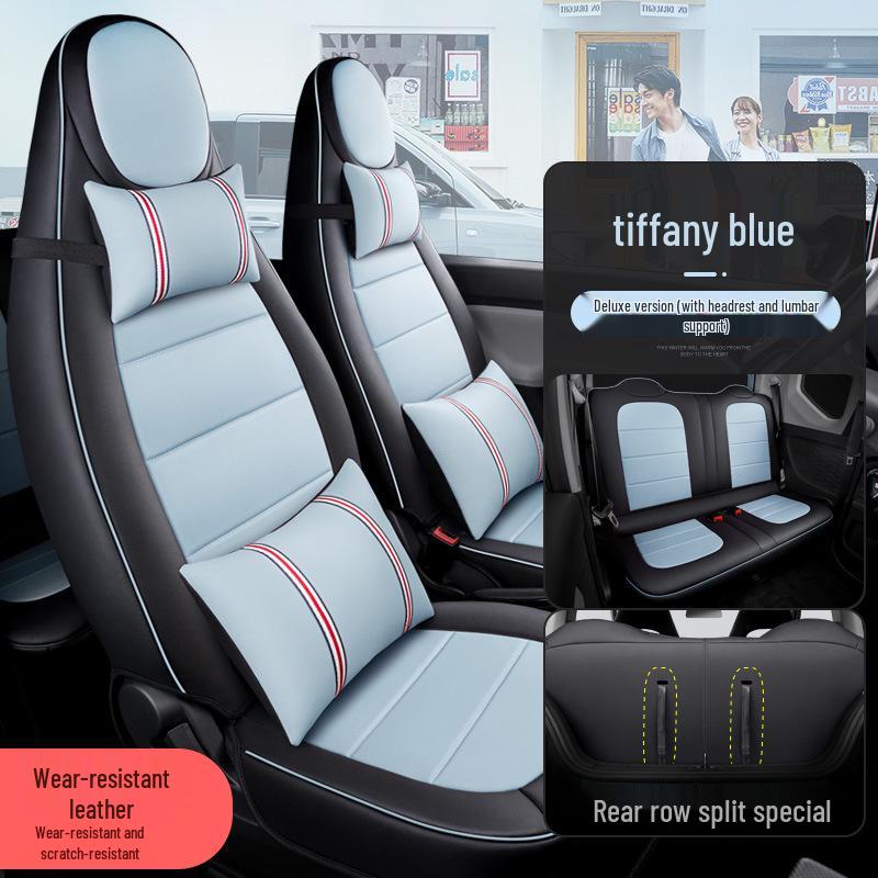 Hongguang Mini Originale Auto Textur Vier Jahreszeiten Vollumfassend 5-Sitzer Leder Sitzbezug