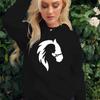 Horse Printing Hoodies Hooded Top Women Sweatshirt Long-sleeved Autumn Hooded Streetwear