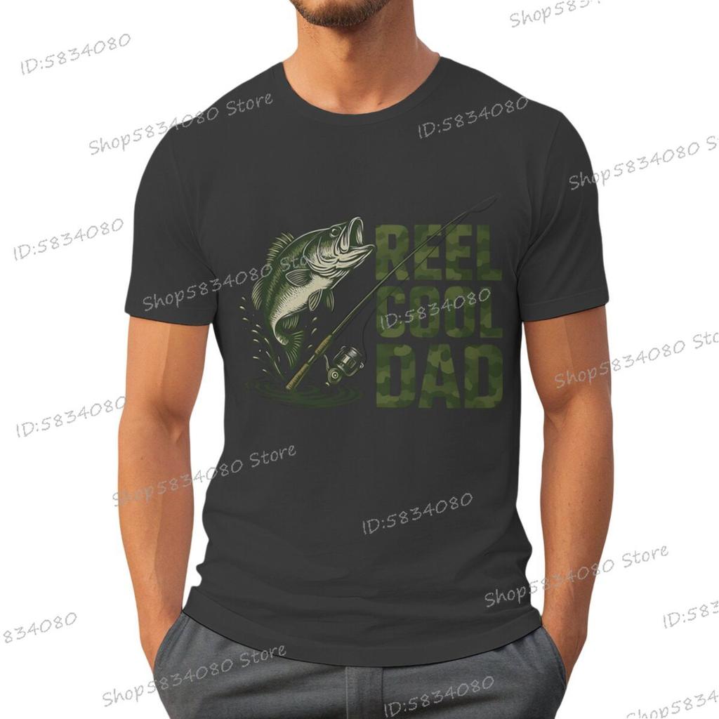 Reel Cool Dad Graphic T Shirts For Unisex Trendy Dad Design Summer Clothes Fishing Life Funny Shirts Unisex Fishing Lovers Tiedye Top