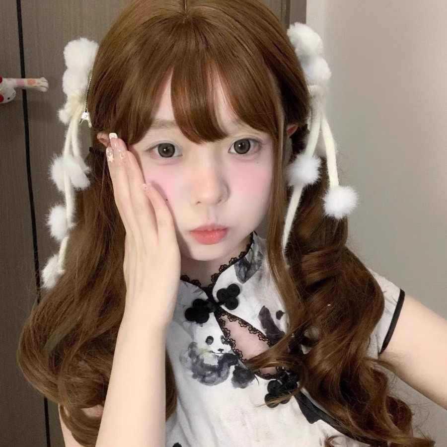 2024 Chinese Maiden Plush Tassel Hair Clip for Women, Double Ponytail Ancient Style Hanfu Headdress Lolita Accessory.