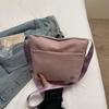 New Fashion Shoulder Bag Versatile Washed Oxford Cloth Bucket Bag Simple Solid Color Texture Shoulder Messenger Bag
