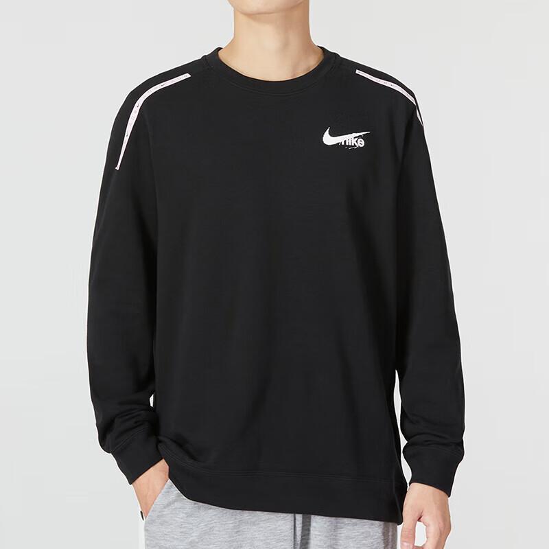 Nike Logo Crew Neck Long Sleeve Sweatshirt Men Tops Black DQ4793-010
