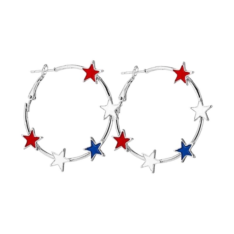 

Geometric Alloy Earrings Five Point Star Designs Casual Wear Daily Outfit Versatile Fashion Accessory