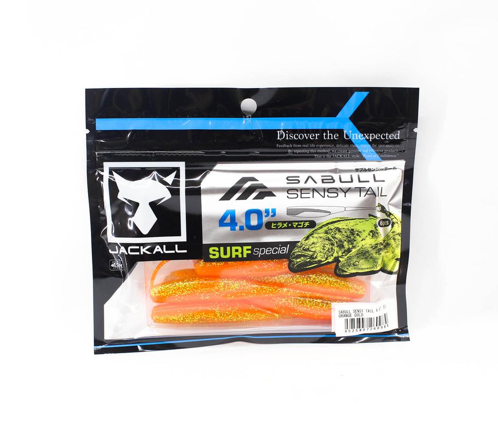Jackall leurre doux Sabull Sensy Tail 4 pouces or rouge (0977