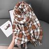 Woven Field Grid Scarf Cashmere Fringed Shawl Autumn And Winter Premium Sense Thickened Scarf