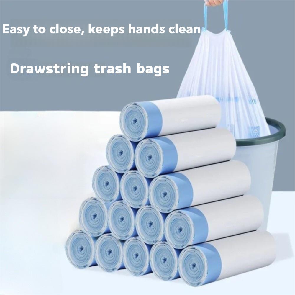 2 Roll Portable Drawstring Trash Bags 45x50cm Large Garbage Bag Durable Plastic Bag  Household Use