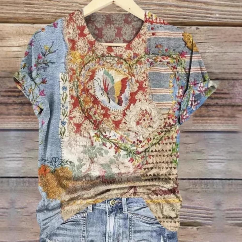 Summer New Creative Pattern 3D Digital Printed Women's Round Neck T-shirts