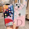 Flower Letter Pink Fashion Initial Clear Case pro Apple iPhone 14 11 13 12 Pro 7 8 Plus XR X XS Max 6 6S silikonový kryt na telefon