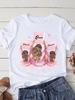 Cute Mom Womens ShortSleeved Printed Modal Shirt European Style Summer Fashion Personality Top for Women Modal fabric